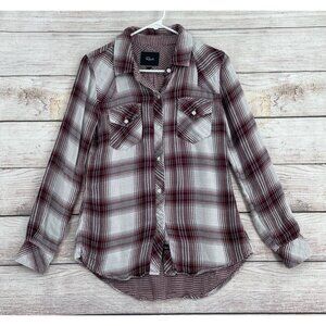 Rails Super Soft Tencel Rayon Flannel Shirt‎ Women's XS Burgundy/White Plaid